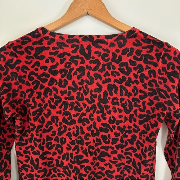 Gerard Darel Red Leopard Print Wool Sweater - Picture 9 of 12